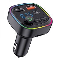 FM-трансмиттер BLUETOOTH KAKUSIGA KSC-1065 (40W, 2USB, Type-C,  3,1А, SD, microSD) черный